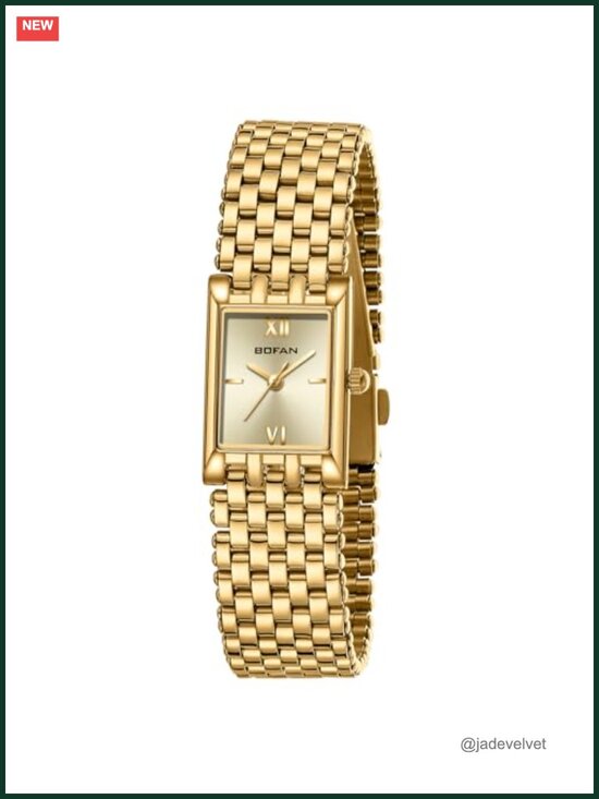 Luxury Gold Watch for Women Stainless Steel Bracelet Square Dial Japanese main image 4